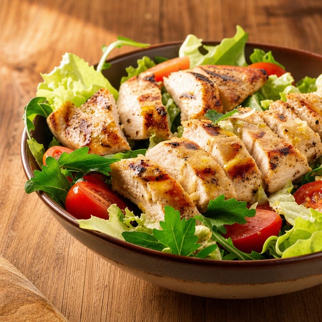 Grilled Chicken over vegetables.