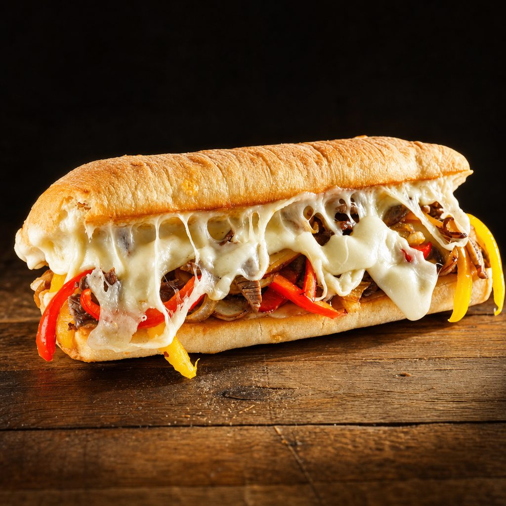 Cheesesteak W/Peppers Onions.